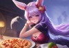 王者公孙离害羞流口水的表情，当高冷女神遇上美食诱惑