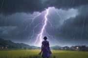 -意外相遇，旅行者在稻妻城郊外遭遇雷暴天气，意外发现雷电将军独自在雨中，展现出与平日威严形象截然不同的脆弱一面
