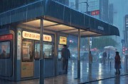 公交车站避雨第二集，雨幕下的城市温度