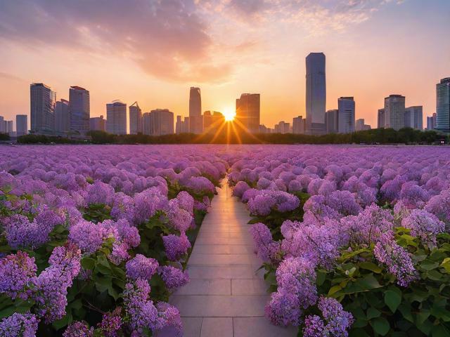 广场舞与丁香花，都市黄昏中的生命交响曲