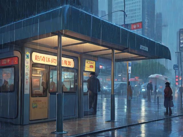 公交车站避雨第二集，雨幕下的城市温度