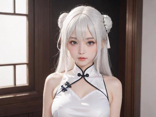 纯欲美学的极致演绎，萌白酱白色旗袍COS的文化解构与视觉狂欢