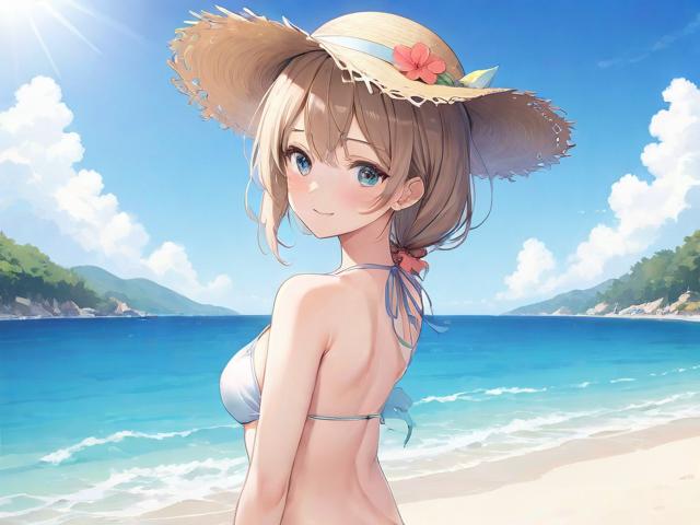 动漫美女泳装，二次元夏日的视觉盛宴