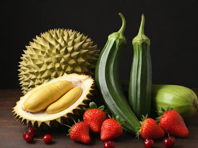 田园之味，秋葵、丝瓜、茄子、草莓、榴莲与樱桃的缤纷交响